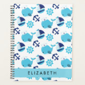 Patroon van walvissen, blauwe walvissen, Jouw naam Planner (Voorkant)
