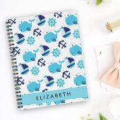 Patroon van walvissen, blauwe walvissen, Jouw naam Planner