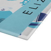 Patroon van walvissen, blauwe walvissen, Jouw naam Snijplank (Hoek)