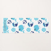 Patroon van walvissen, blauwe walvissen, Jouw naam Yogamat (Achterkant (horizontaal))