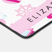 Patroon van walvissen, roze walvissen, Jouw naam Bureaumat (Hoek)