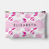 Patroon van walvissen, roze walvissen, Jouw naam Etui (Voorkant)