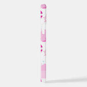 Patroon van walvissen, roze walvissen, Jouw naam iPhone Hoesje (Rechterkant)