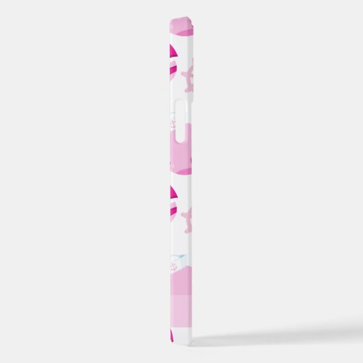 Patroon van walvissen, roze walvissen, Jouw naam iPhone Hoesje (Rechterkant)