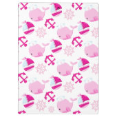Patroon van walvissen, roze walvissen, Jouw naam Klembord (Achterkant)