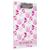 Patroon van walvissen, roze walvissen, Jouw naam Klembord (Rechts)