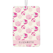 Patroon van walvissen, roze walvissen, Jouw naam Luchtverfrisser (Achterkant)