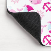 Patroon van walvissen, roze walvissen, Jouw naam Muismat (Hoek)