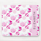 Patroon van walvissen, roze walvissen, Jouw naam Muismat (Voorkant)