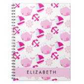 Patroon van walvissen, roze walvissen, Jouw naam Notitieboek (Voorkant)
