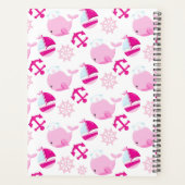 Patroon van walvissen, roze walvissen, Jouw naam Planner (Achterkant)