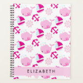 Patroon van walvissen, roze walvissen, Jouw naam Planner (Voorkant)