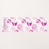 Patroon van walvissen, roze walvissen, Jouw naam Yogamat (Achterkant (horizontaal))