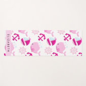Patroon van walvissen, roze walvissen, Jouw naam Yogamat (Voorkant (horizontaal))