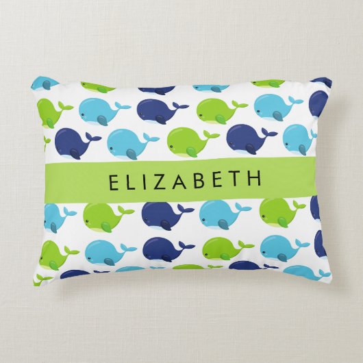 Patroon van walvissen, schattige walvissen, Jouw n Accent Kussen (Voorkant)