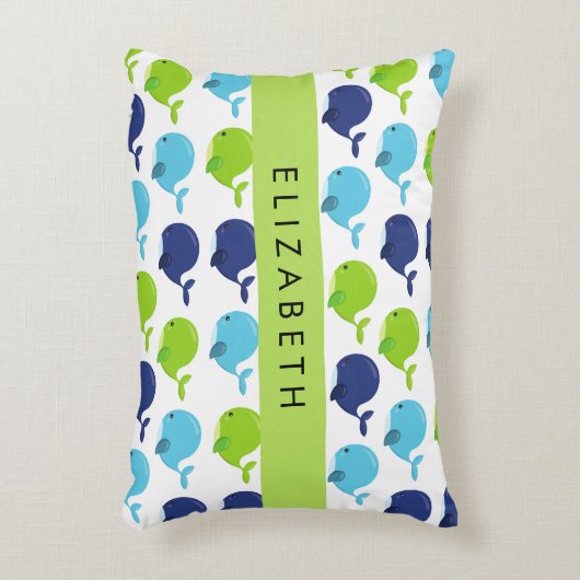 Patroon van walvissen, schattige walvissen, Jouw n Accent Kussen (Voorkant(Verticaal))
