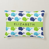 Patroon van walvissen, schattige walvissen, Jouw n Accent Kussen (Achterkant)