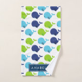 Patroon van walvissen, schattige walvissen, Jouw n Bad Handdoek (Handdoek)