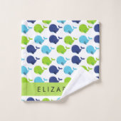 Patroon van walvissen, schattige walvissen, Jouw n Bad Handdoek (Wasdoekje)