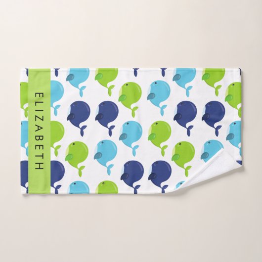 Patroon van walvissen, schattige walvissen, Jouw n Bad Handdoek (Handdoek)