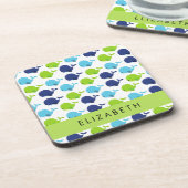 Patroon van walvissen, schattige walvissen, Jouw n Bier Onderzetter (Linkerzijde)