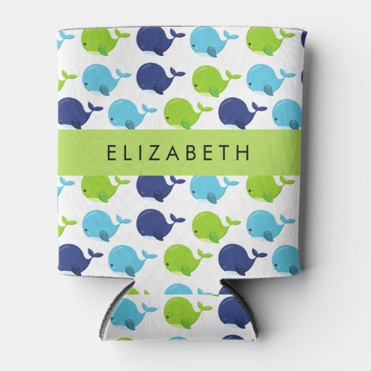 Patroon van walvissen, schattige walvissen, Jouw n Blikjeskoeler (Voorkant)