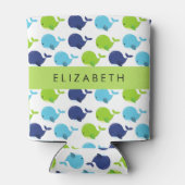 Patroon van walvissen, schattige walvissen, Jouw n Blikjeskoeler (Achterkant)