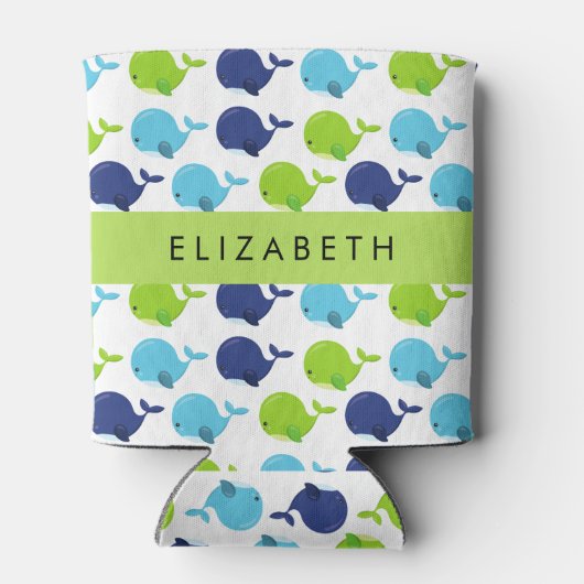 Patroon van walvissen, schattige walvissen, Jouw n Blikjeskoeler (Achterkant)