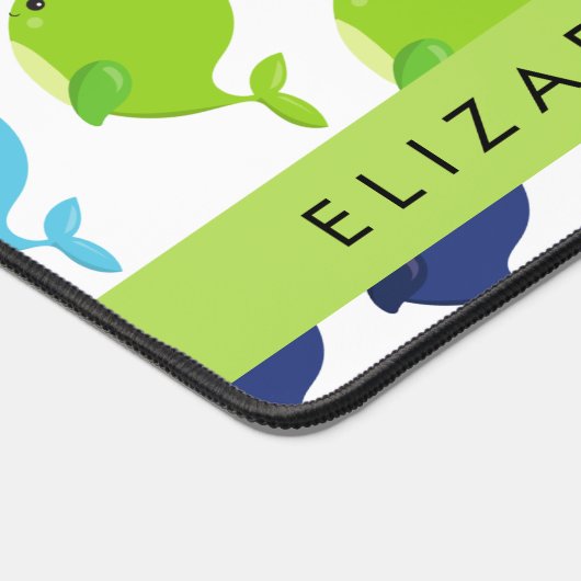 Patroon van walvissen, schattige walvissen, Jouw n Bureaumat (Hoek)