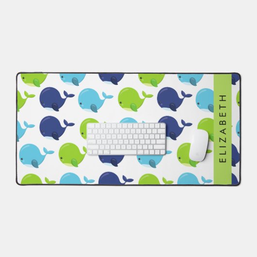 Patroon van walvissen, schattige walvissen, Jouw n Bureaumat (Keyboard & Muis)