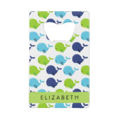 Patroon van walvissen, schattige walvissen, Jouw n Creditkaart Flessenopener (Voorkant)