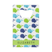 Patroon van walvissen, schattige walvissen, Jouw n Creditkaart Flessenopener (Achterkant)