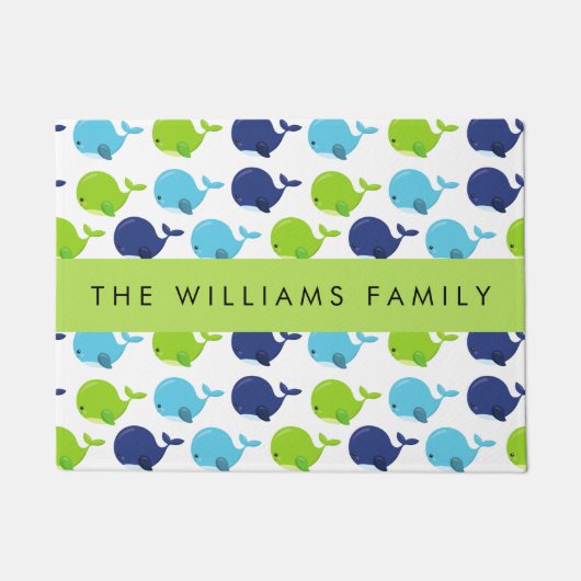 Patroon van walvissen, schattige walvissen, Jouw n Deurmat (Voorkant)