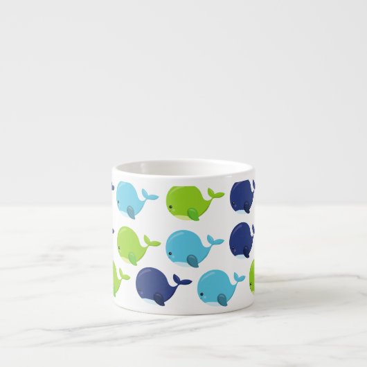 Patroon van walvissen, schattige walvissen, Jouw n Espresso Kop (Voorkant)
