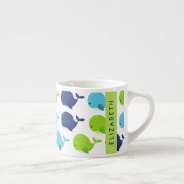 Patroon van walvissen, schattige walvissen, Jouw n Espresso Kop