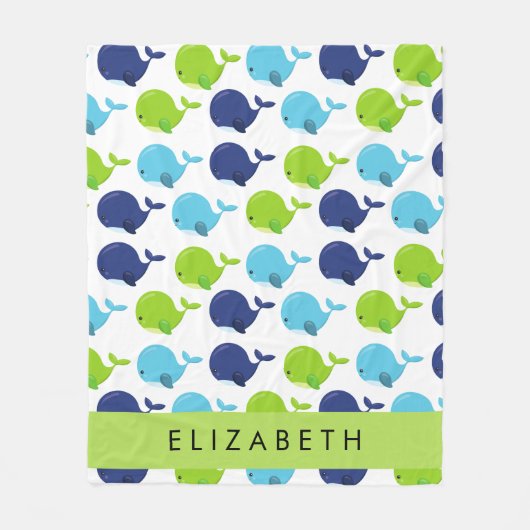 Patroon van walvissen, schattige walvissen, Jouw n Fleece Deken (Voorkant)