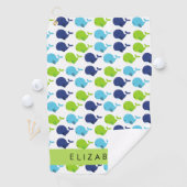 Patroon van walvissen, schattige walvissen, Jouw n Golfhanddoek (Insitu)