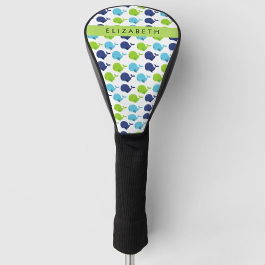 Patroon van walvissen, schattige walvissen, Jouw n Golfheadcover (Voorkant)