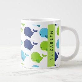 Patroon van walvissen, schattige walvissen, Jouw n Grote Koffiekop