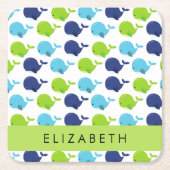 Patroon van walvissen, schattige walvissen, Jouw n Kartonnen Onderzetters (Voorkant)