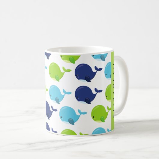 Patroon van walvissen, schattige walvissen, Jouw n Koffiemok (Voorkant rechts)