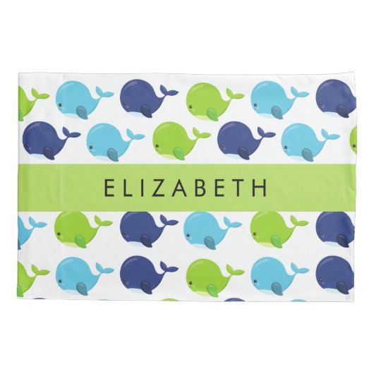 Patroon van walvissen, schattige walvissen, Jouw n Kussensloop (Achterkant)