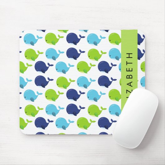 Patroon van walvissen, schattige walvissen, Jouw n Muismat (Met muis)