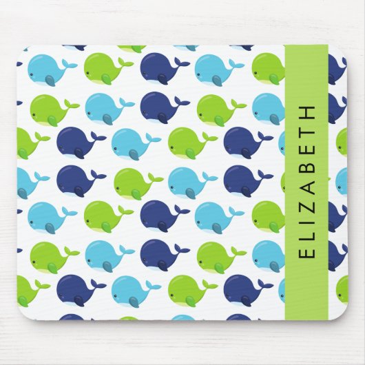 Patroon van walvissen, schattige walvissen, Jouw n Muismat (Voorkant)