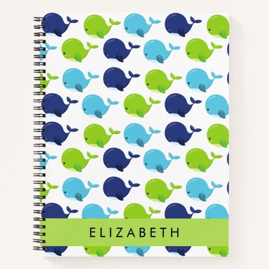 Patroon van walvissen, schattige walvissen, Jouw n Notitieboek (Voorkant)
