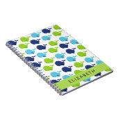 Patroon van walvissen, schattige walvissen, Jouw n Notitieboek (Rechterzijde)