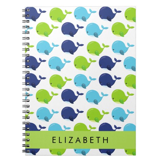 Patroon van walvissen, schattige walvissen, Jouw n Notitieboek (Voorkant)