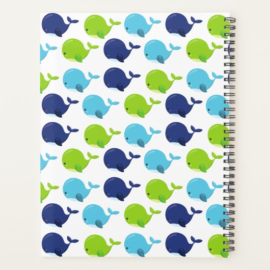 Patroon van walvissen, schattige walvissen, Jouw n Planner (Achterkant)