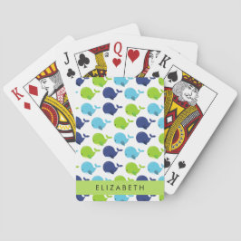 Patroon van walvissen, schattige walvissen, Jouw n Pokerkaarten