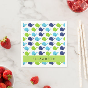 Patroon van walvissen, schattige walvissen, Jouw n Servet